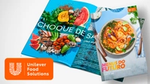 Identidade visual da Unilever Foods Solutions, com a ilustração do Menus do Futuro.