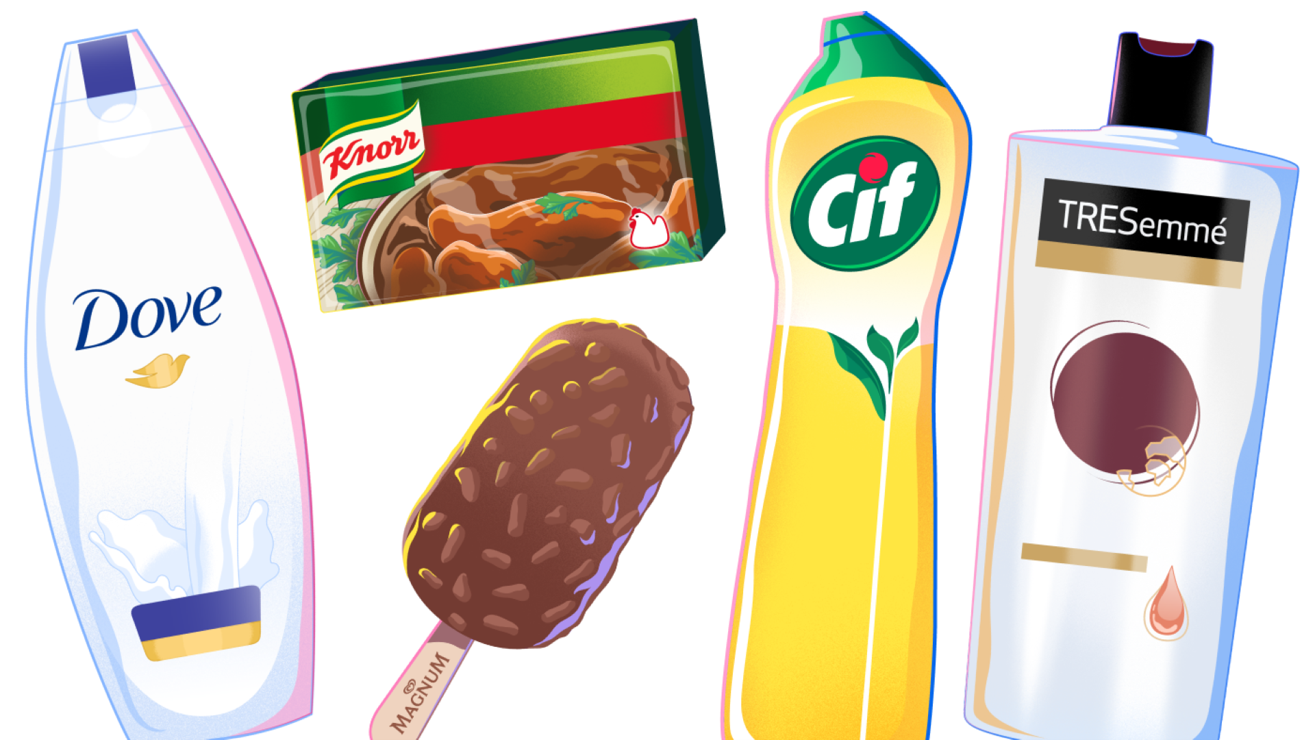 Vários produtos Unilever