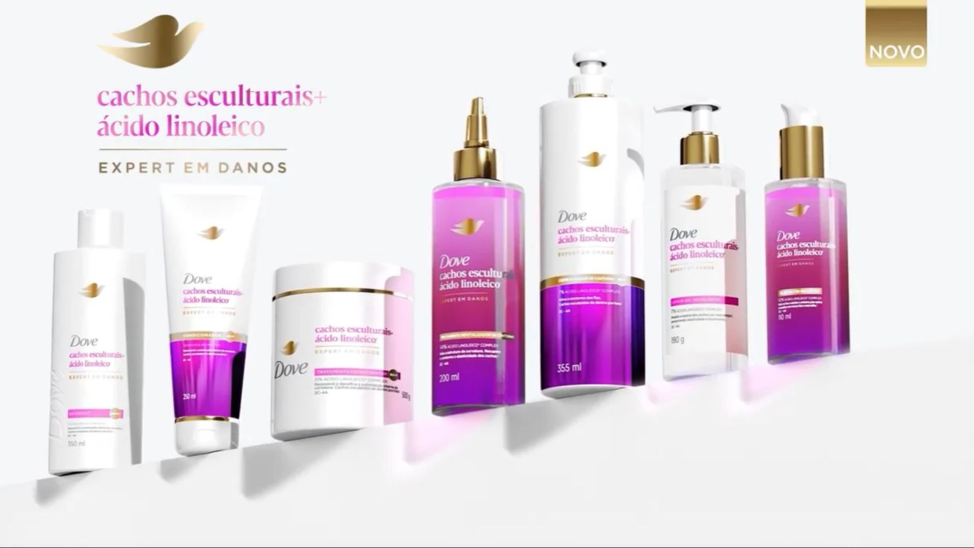 Linha completa de Dove Cachos Esculturais